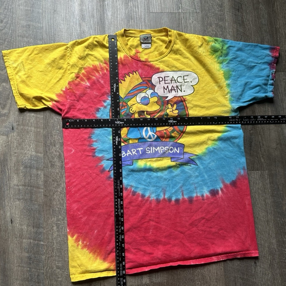 Liquid Blue Bart Simpsons Tie Dye T-Shirt XL 2013 USA Peace Man Vintage - Picture 6 of 8